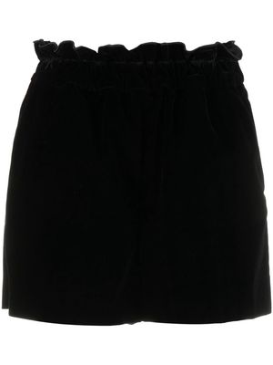RED Valentino velvet paperbag-waist shorts - Black