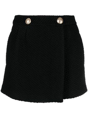 RED Valentino wrap-style textured shorts - Black