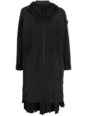 RED Valentino zipped hooded coat - Black