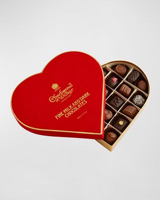 Red Velvet Heart Box of Assorted Milk & Dark Chocolates