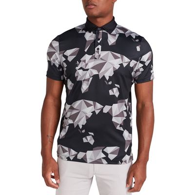 Redvanly Bond Origami Print Polo in Black 