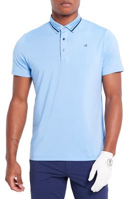 Redvanly Cadman Tipped Performance Golf Polo in Sky Blue