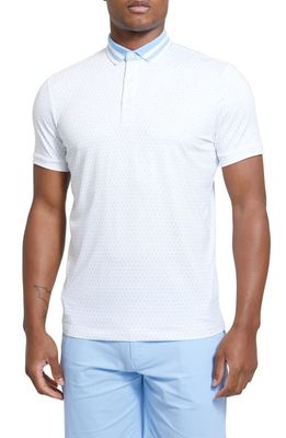 Redvanly Carver Neat Performance Golf Polo in Bright White