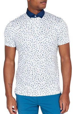 Redvanly Herrick Floral Performance Golf Polo in Bright White