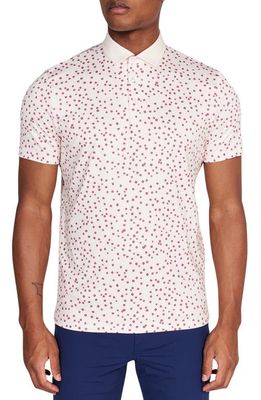 Redvanly Herrick Floral Performance Golf Polo in Petal Pink