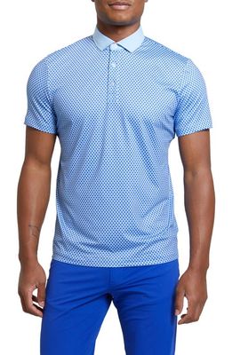 Redvanly Jarvis Geo Print Performance Golf Polo in Skydiver