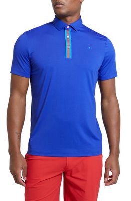Redvanly Monroe Stripe Placket Performance Polo in Olympic