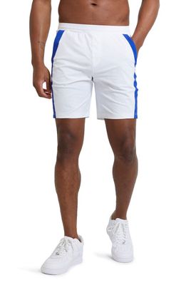 Redvanly Parnell Stripe Tennis Shorts in Bright White