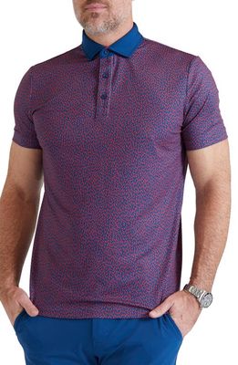 Redvanly Stearn Raindrop Print Performance Golf Polo in Rio