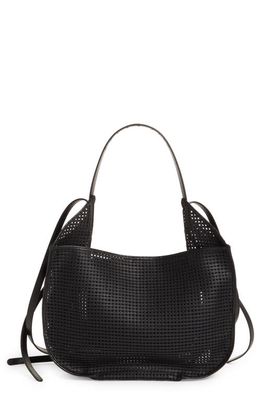 Ree Projects Helene Faux Leather Net Hobo Bag in Black