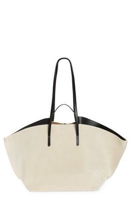 Ree Projects Large Ann Suede Tote in Beige