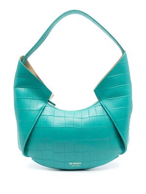 REE PROJECTS mini Riva embossed-crocodile shoulder bag - Blue