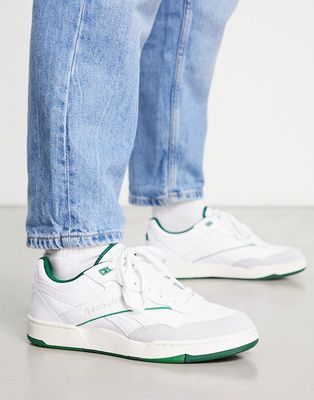Reebok BB 4000 II sneakers in chalk with green detail-White