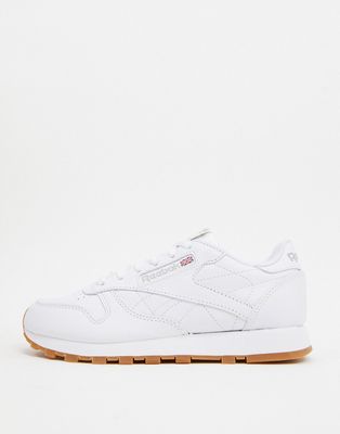 Reebok Classic White Leather sneakers with gum sole