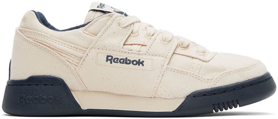 Reebok Classics Off-White & Navy Workout Plus Sneakers