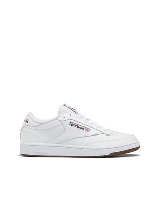 Reebok Club C 85 sneakers in white with brown detail