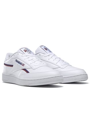 Reebok Club C 85 sneakers in white with navy detail