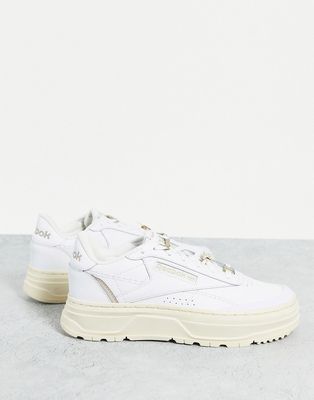Reebok Club C Double Geo sneakers in white and beige-Neutral