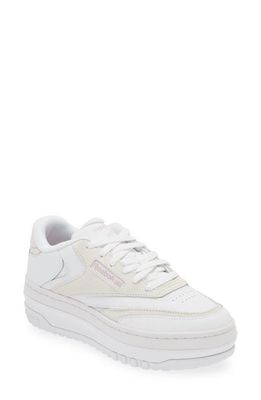 Reebok Club C Extra Platform Sneaker in White/Ashlil/Pure Grey