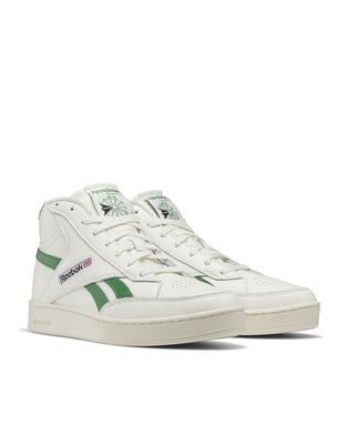 Reebok Club C Form Hi unisex sneakers in chalk with green detail-White