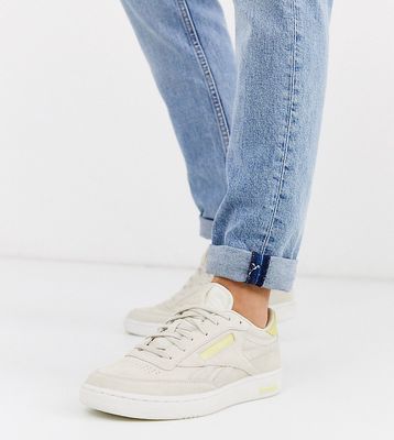 Reebok Club C sneakers in premium suede with transluscent sole exclusive to asos-Neutral