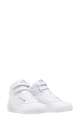Reebok Freestyle Hi Sneaker in White/Silver