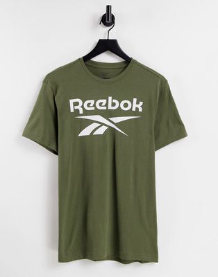 Reebok Graphic Series big logo t-shirt in army green