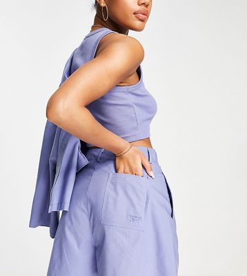 Reebok high waisted tailored shorts in lilac - exclusive to ASOS-Purple