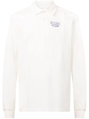 Reebok logo-embroidery cotton polo shirt - White