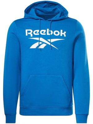 Reebok logo-print fleece hoodie - Blue