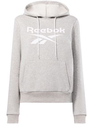 Reebok logo-print pouch-pocket hoodie - Grey