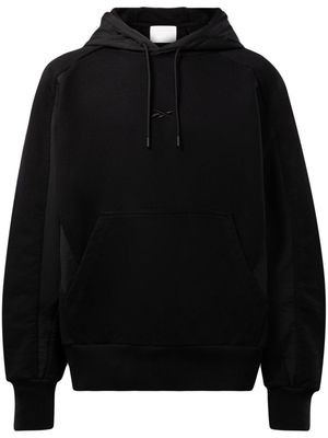 Reebok LTD logo-embroidered cotton hoodie - Black