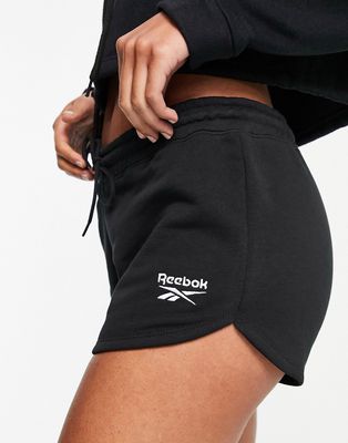 Reebok small logo sweat shorts in black