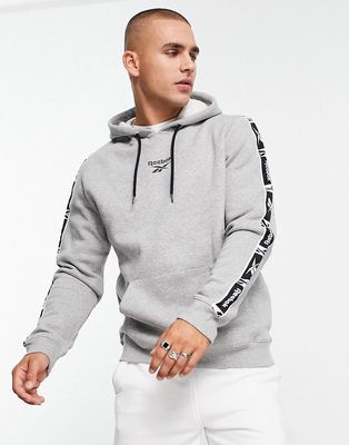 Reebok taping logo hoodie in gray