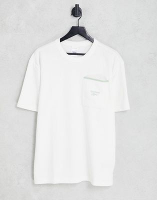 Reebok terry towel t-shirt in off white