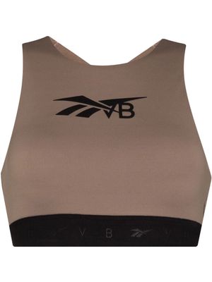 Reebok x Victoria Beckham logo-print sports bra - Grey