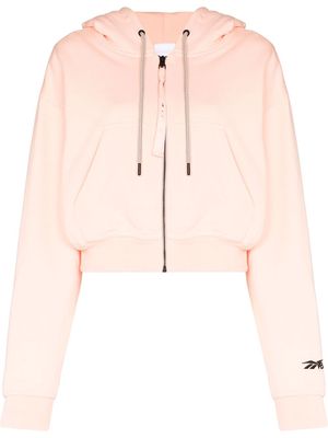 Reebok x Victoria Beckham zip-up drawstring hoodie - Pink