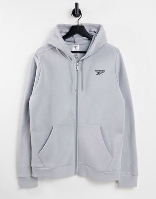 Reebok zip through hoodie in gray