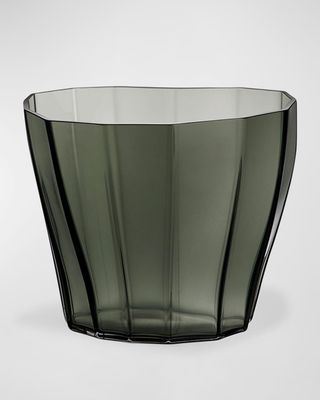 Reed Moss Green Low Vase, 6.9"