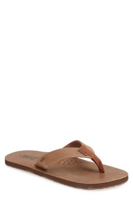 Reef 'Draftsmen' Leather Flip Flop in Bronze Brown 