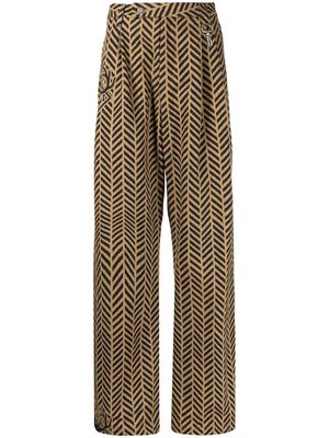 Reese Cooper chevron four-pocket straight trousers - Brown