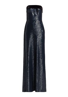 Reese Sequined Strapless Gown