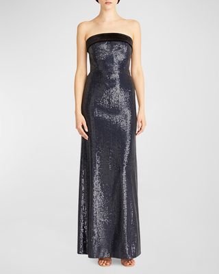 Reese Strapless Sequin Column Gown