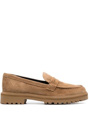 Reformation Agathea chunky suede loafers - Brown