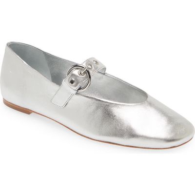 Reformation Bethany Mary Jane Flat in Silver