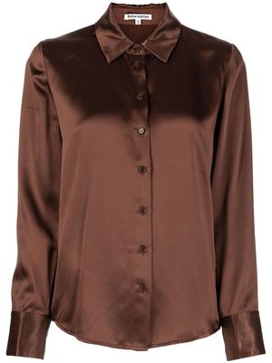 Reformation button-up silk shirt - Brown