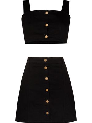 Reformation Chrissy denim skirt set - Black
