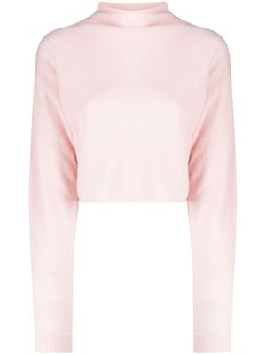 Reformation cropped cashmere high-neck jumper - Pink