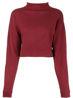 Reformation cropped turtleneck cashmere jumper - Red