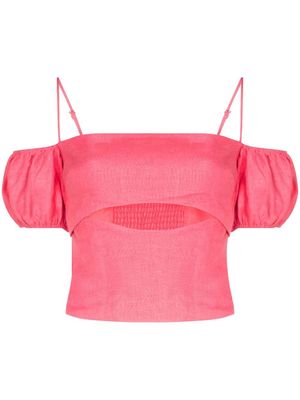 Reformation cut-out off-shoulder blouse - Pink